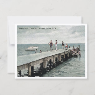 Harvey Cedars NJ Boat Dock 1930 Vykort