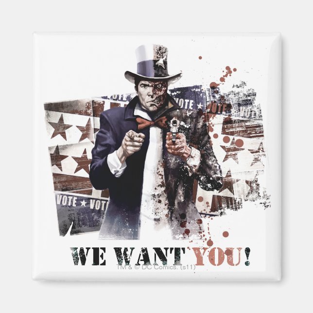Harvey Dent - vi vill ha dig! Magnet (Framsidan)