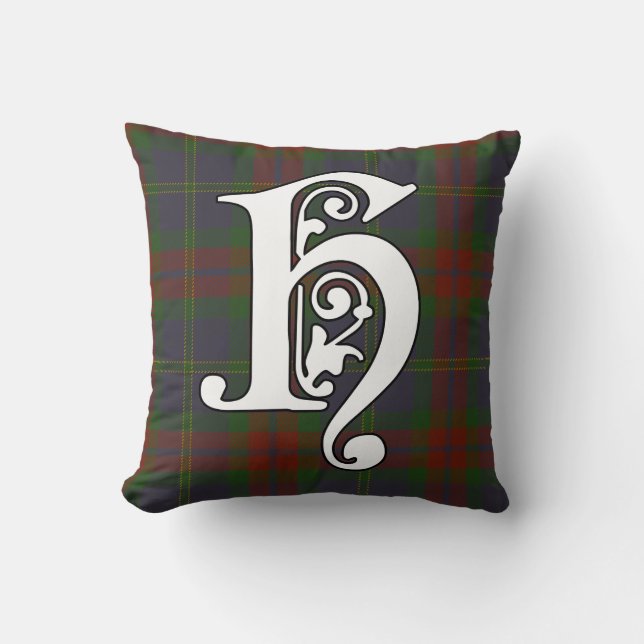 Harvey Klan Tartan Monogram Kudde (Framsida)