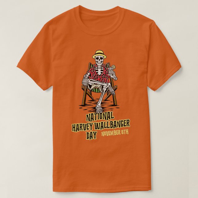 "Harvey Wallbanger Day Drinking Beach Ske" T Shirt (Design framsida)