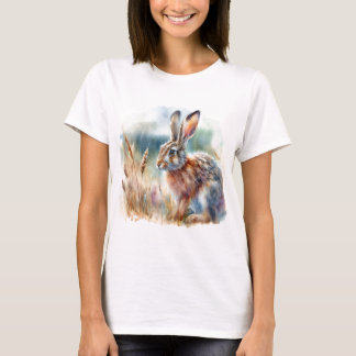 Harvilt Djur Vattenfärgskonst T Shirt