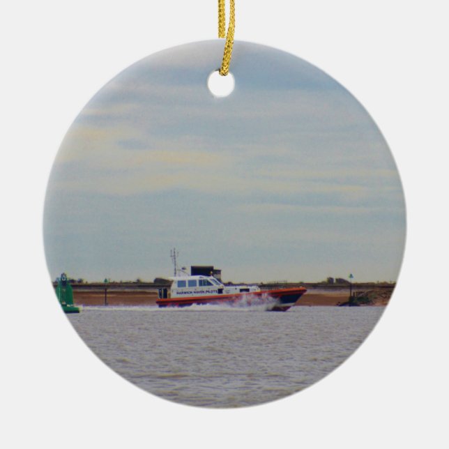 Harwich Haven lotsbåt Julgransprydnad Keramik (Framsidan)