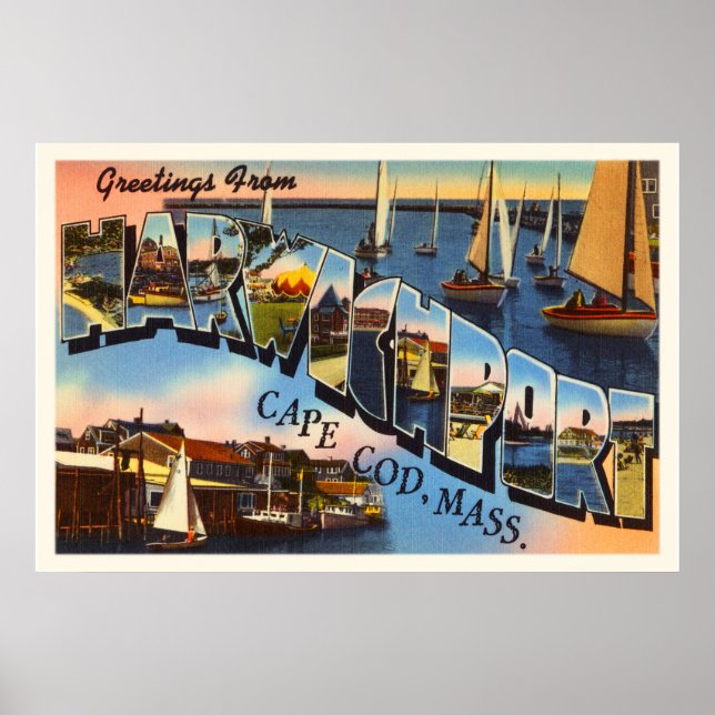 Harwichport Cape Cod Massachusetts MORSA Old Trave Poster (Framsidan)