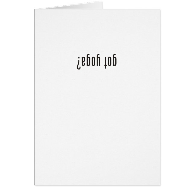 haryoga? (uppochnervänt) hälsningskort (Framsidan)