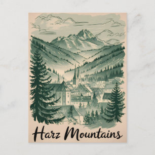 Harz Mountains Tyskland vintage Vykort