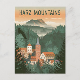 Harz Mountains Tyskland vintage Vykort