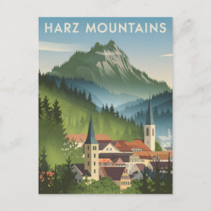Harz Mountains Tyskland vintage Vykort