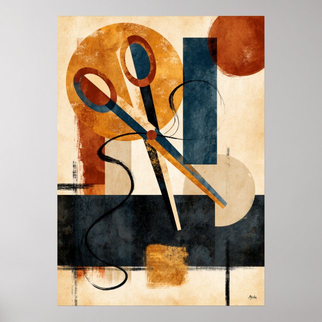 Hasami Thread Rhythm Japanska Geometriska Saxar A Poster (Framsidan)