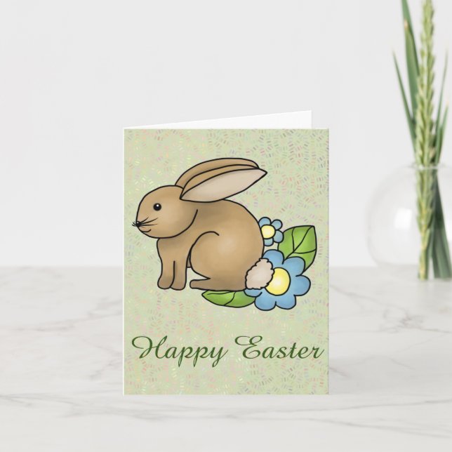 Häschen mit Blümchen Helgkort (Framsida)