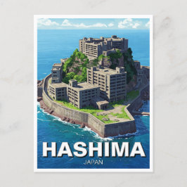 Hashima Japan Krigsskeppsön Gunkanjima Resa Vykort