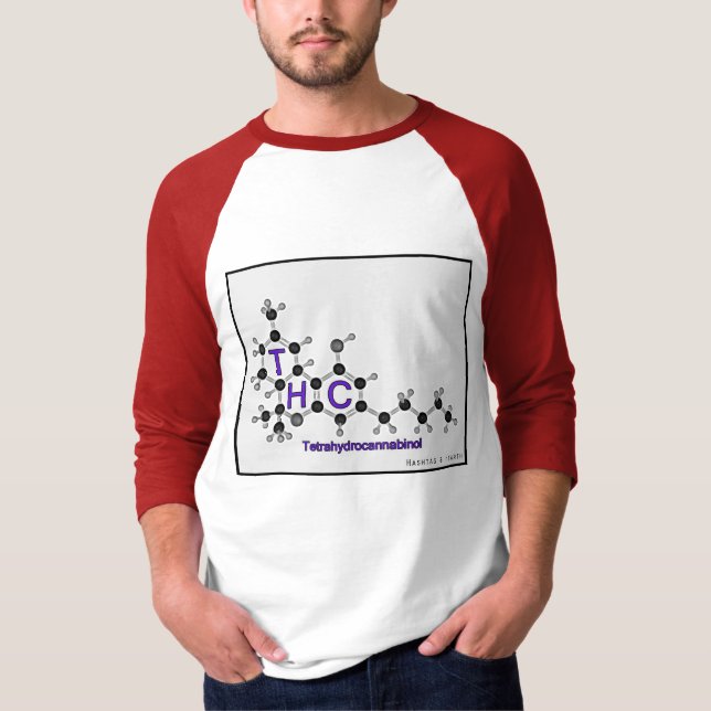 #HASHsamlingsTetrahydrocannabinol THC Raglan Tröja (Framsida)