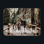 hashtag ändra datumfoto magnet<br><div class="desc">Ibland kommer en tid när planerna ändras och du måste anpassa dig så att vi är ge att du får möjlighet att tillkännage dina nya planer med anpassningsbar foto och skript</div>