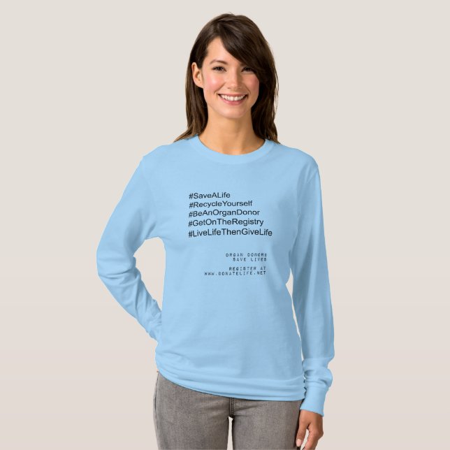 Hashtag Återvinna Din egen organdonator Donor Tee (Hel framsida)