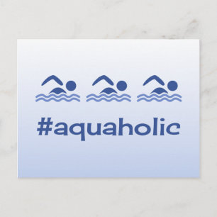 Hashtag blue swimmers roligt vattenhotell vykort