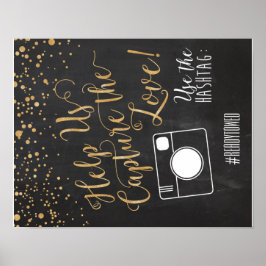 Hashtag bröllop Sign Poster