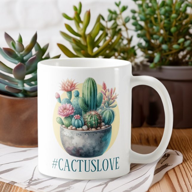 Hashtag Cactuslove Kaffemugg (Skapare uppladdad)