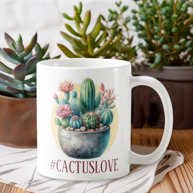 Hashtag Cactuslove Kaffemugg (Skapare uppladdad)