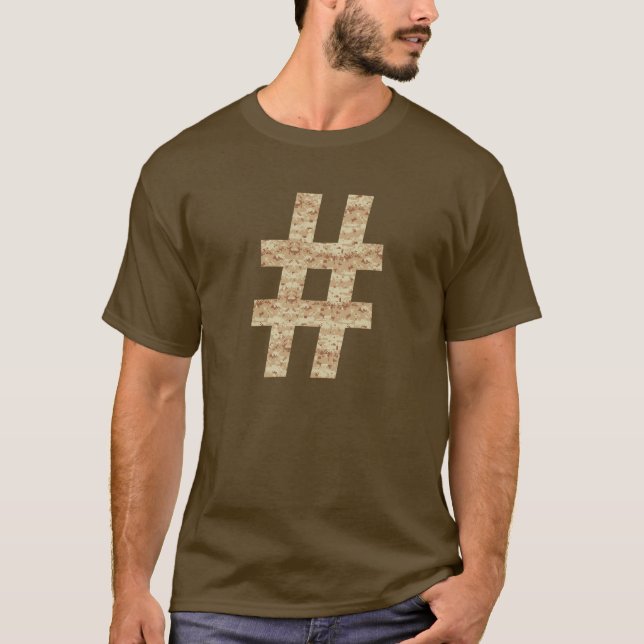 Hashtag Camouflage T Shirt (Framsida)