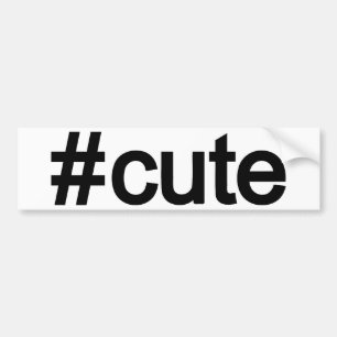Hashtag # Cute Bildekal