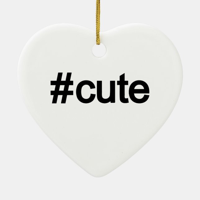 Hashtag # Cute Julgransprydnad Keramik (Baksidan)