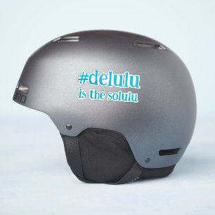 Hashtag # Delulu är Solulu-turkos Klistermärken