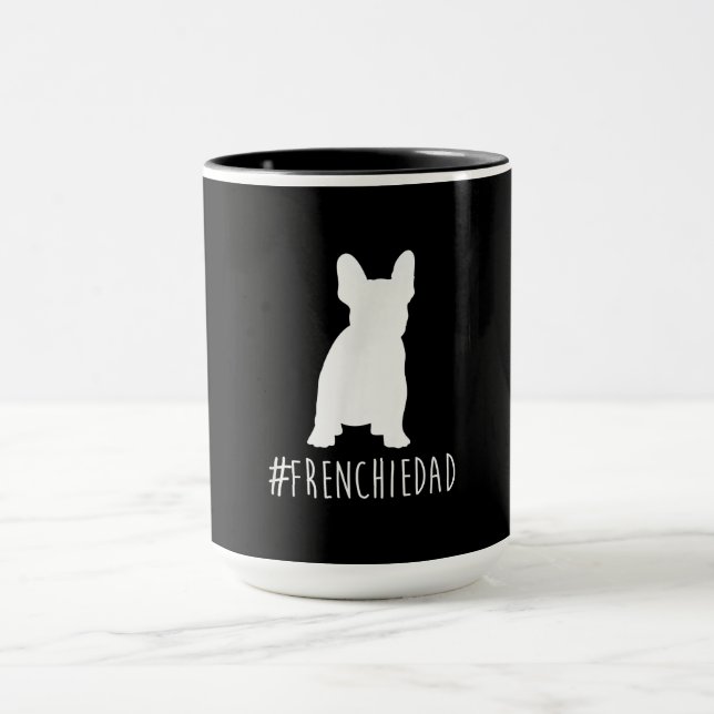 hashtag frenchie pappa | fransk bulldog pappa-gåva mugg (Center)