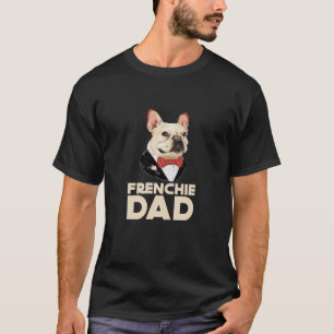 Hashtag Frenchie Pappa Fransk Bulldog Pappa med Ko T Shirt