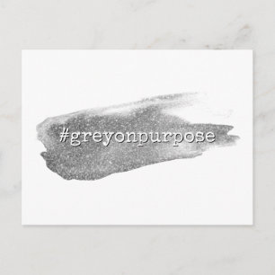 Hashtag Grått på Purpose Silver Glitter Brushstrok Vykort
