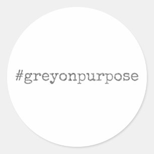 Hashtag Grått på Purpose Silver Glitter Runt Klistermärke