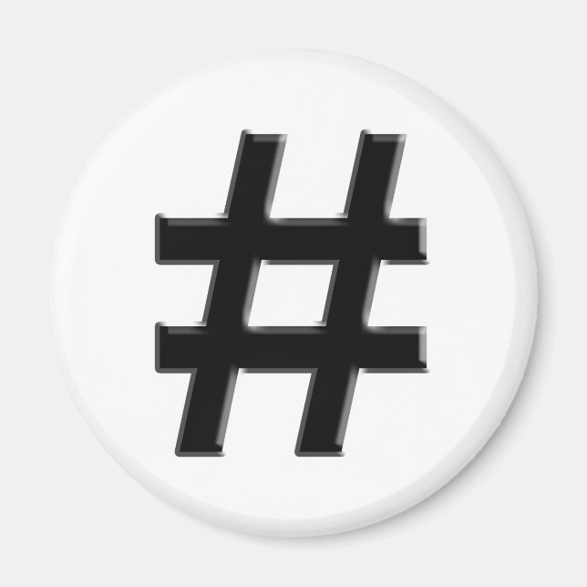 #HASHTAG - Hash Märkre Symbol Magnet (Framsidan)