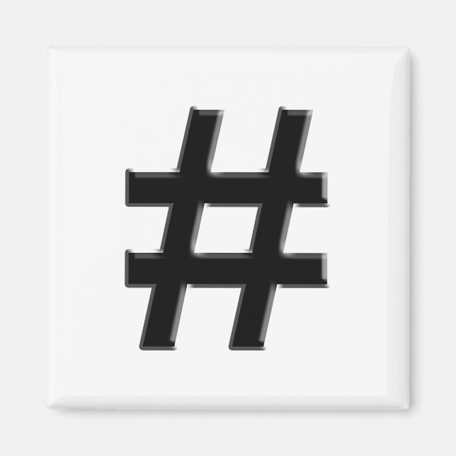#HASHTAG - Hash Märkre Symbol Magnet (Framsidan)