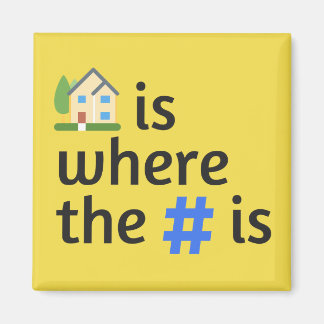Hashtag Home Fridge Magnet Square