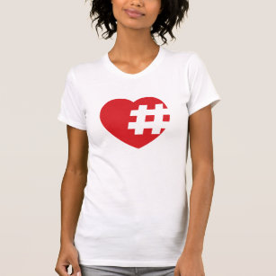 hashtag i ett hjärta t-shirt