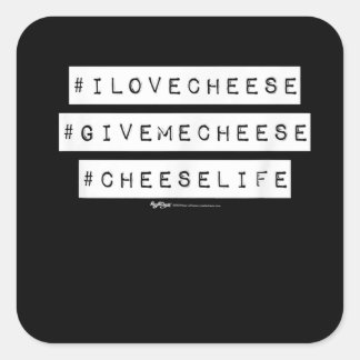 Hashtag I Kärlek Cheese Ge Me Cheese Fyrkantigt Klistermärke