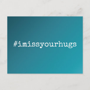 Hashtag jag missar din Hugs Teal Ombre Gradient Vykort