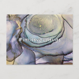 Hashtag jag missar ditt hugs Färg & Guld flytande Vykort