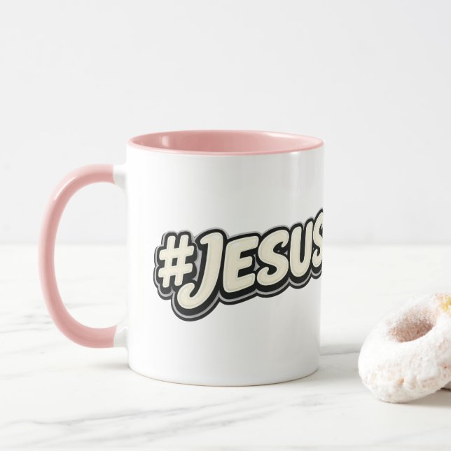 Hashtag - JESUS - Christian Mugg (Med munk)