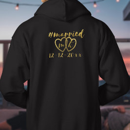 Hashtag Married Hearts Bröllop-årsdag Hoodie