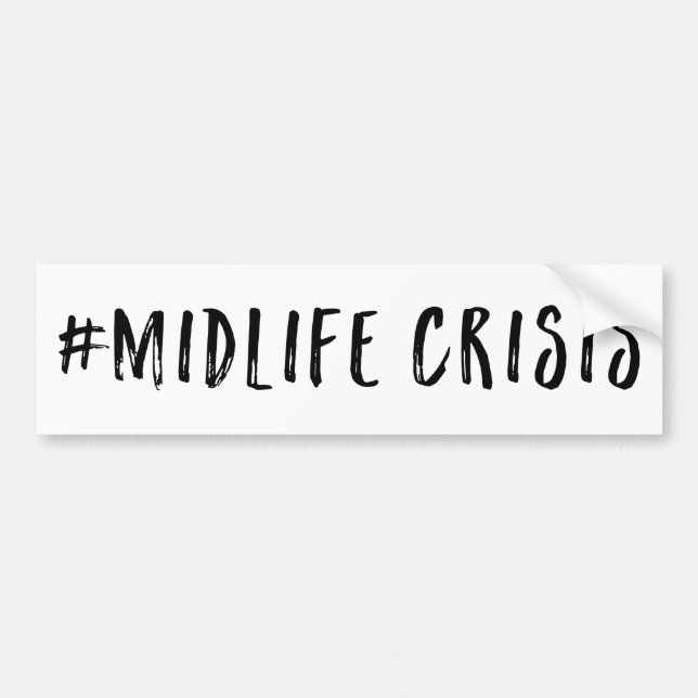 Hashtag Midlife Crisis Funny Bildekal (Framsidan)