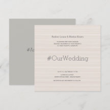 Hashtag modern elegant grått rand bröllop