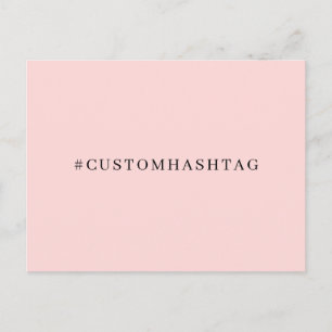 Hashtag Modern Rosa Design för Sociala Medier Vykort