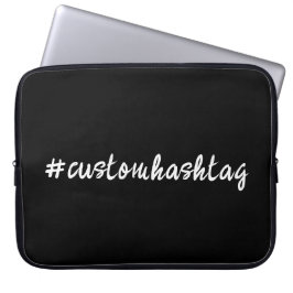 Hashtag Modernt Skript Trendig Svart Designstil Laptop Fodral