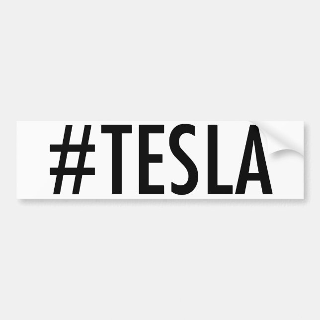 Hashtag nr. TESLA-bildekal Bildekal (Framsidan)