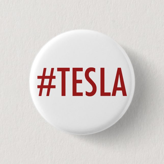 Hashtag nr. TESLA knäppas/klämmer fast Knapp (Framsida)
