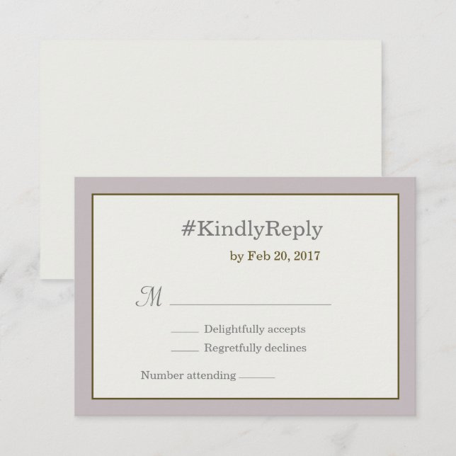 Hashtag personlig rosa guld vigsel RSVP Inbjudningar (Fram/baksida)