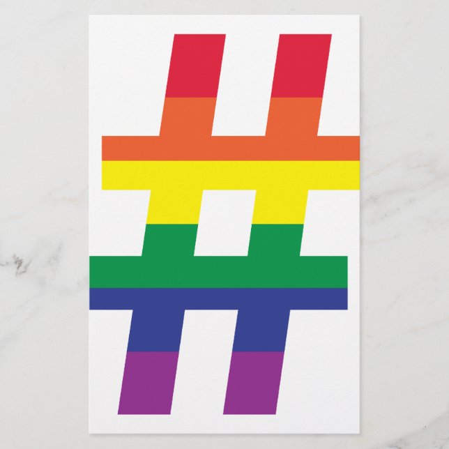 hashtag, Regnbåge Flagga Brevpapper (Framsida)
