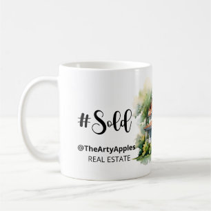 Hashtag sålde ett öppet hus i gods agent i påsen kaffemugg