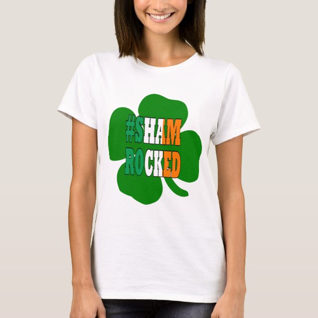 Hashtag-schamponerad text Irish St Patricks Tee (Framsida)