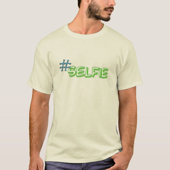 Hashtag Selfie T-Shirt Design (Framsida)