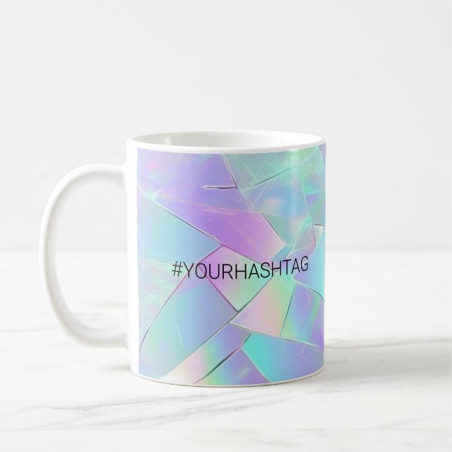 #Hashtag-, skalnings- och Lila-design Kaffemugg (Vänster)